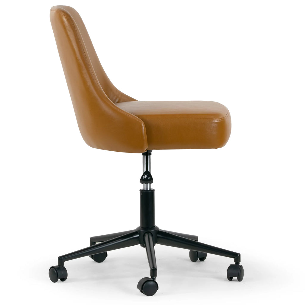 Light Brown Faux Leather Swivel Office Chair H238533
