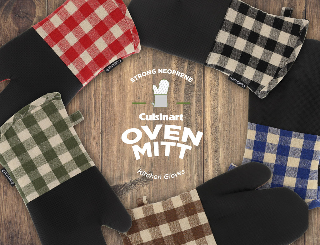 Black and Ivory Plaid Oven Mitts 2 Pack B584
