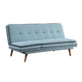 Blue Linen & Oak Adjustable Sofa U68922
