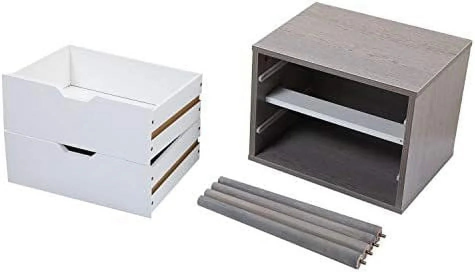 Blue Nightstand with Drawer Solid Wood Leg J7723