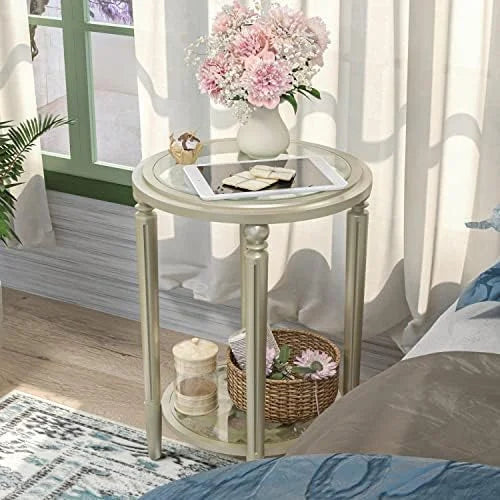 Modern 32" Round Tempered Glass Coffee Table I1232