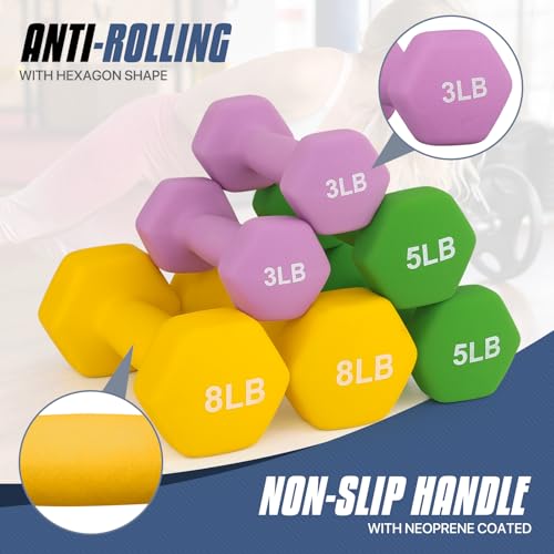 Anti-Slip Neoprene Coated Hexagon Dumbbell Set F2422