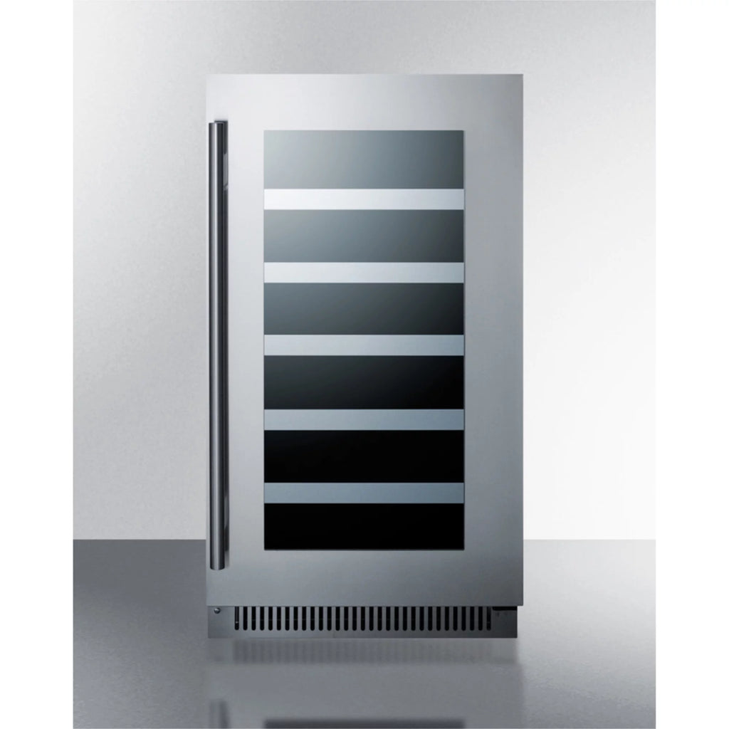 18 wide built-in wine cellar with stainless steel glass door G562538