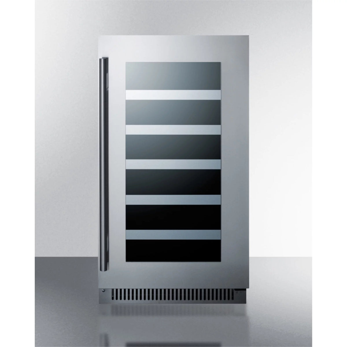 18 wide built-in wine cellar with stainless steel glass door G562538
