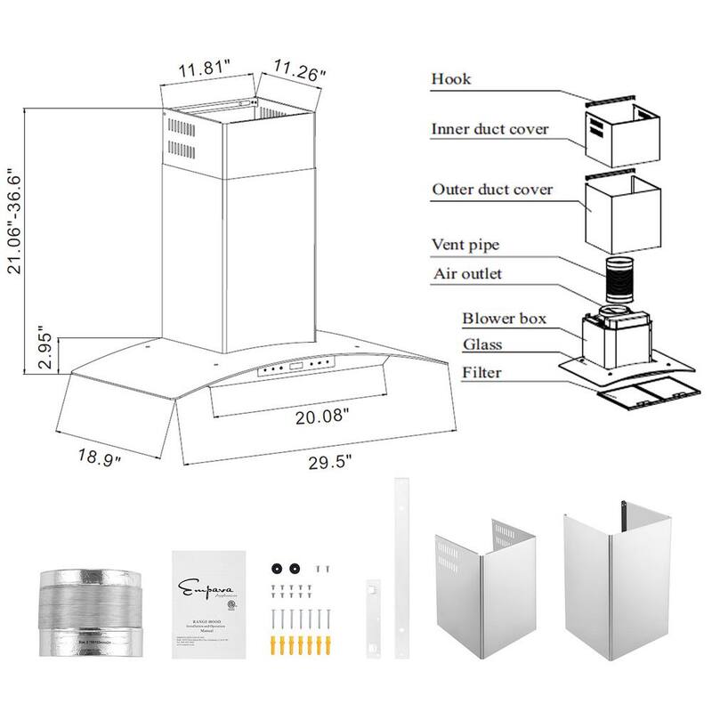 30 in. 400 CFM Stainless Steel Wall Mount Range Hood with Light Q1472