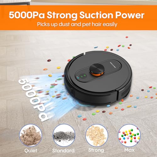 Robot Vacuum and Mop with Self-Emptying, 5000Pa, LiDAR Navigation V26362