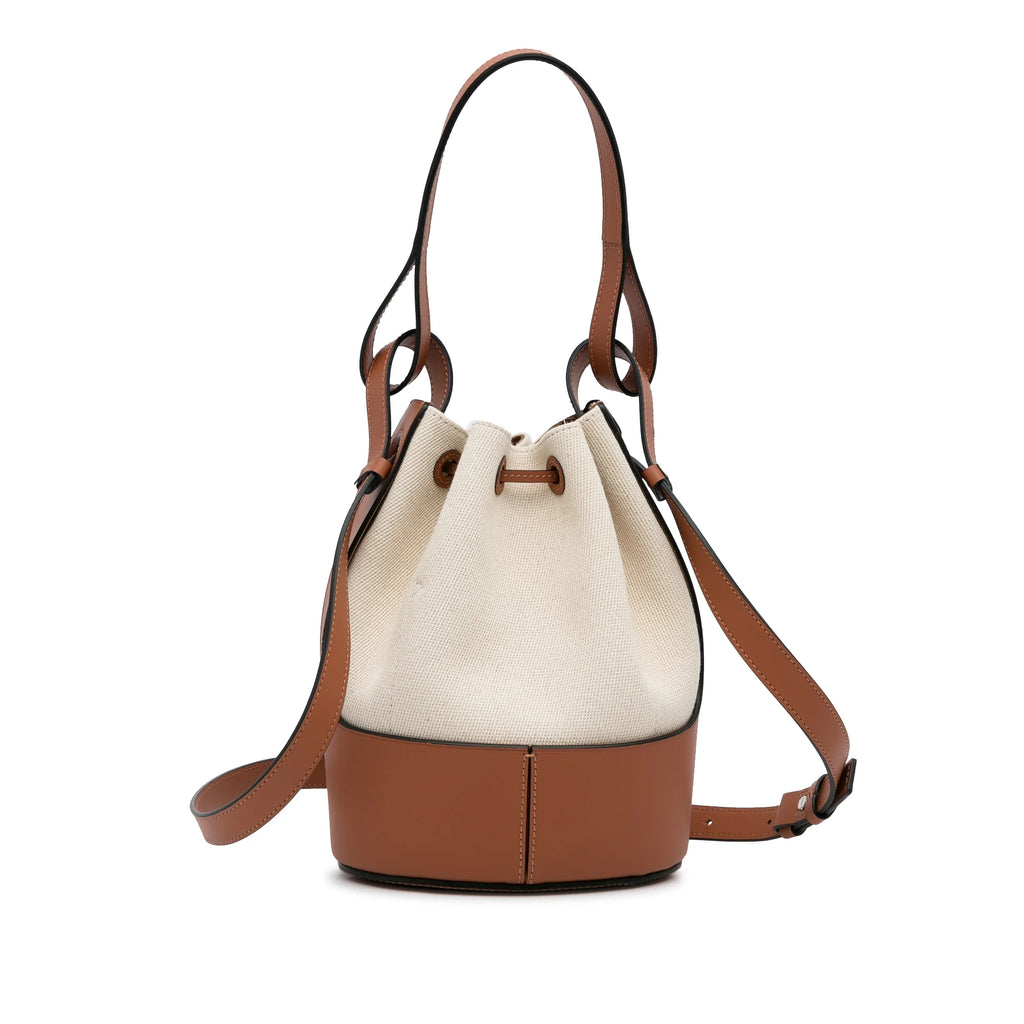 Brown Canvas Bucket Bag F4421