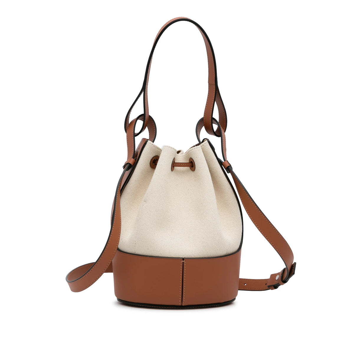 Brown Canvas Bucket Bag F4421