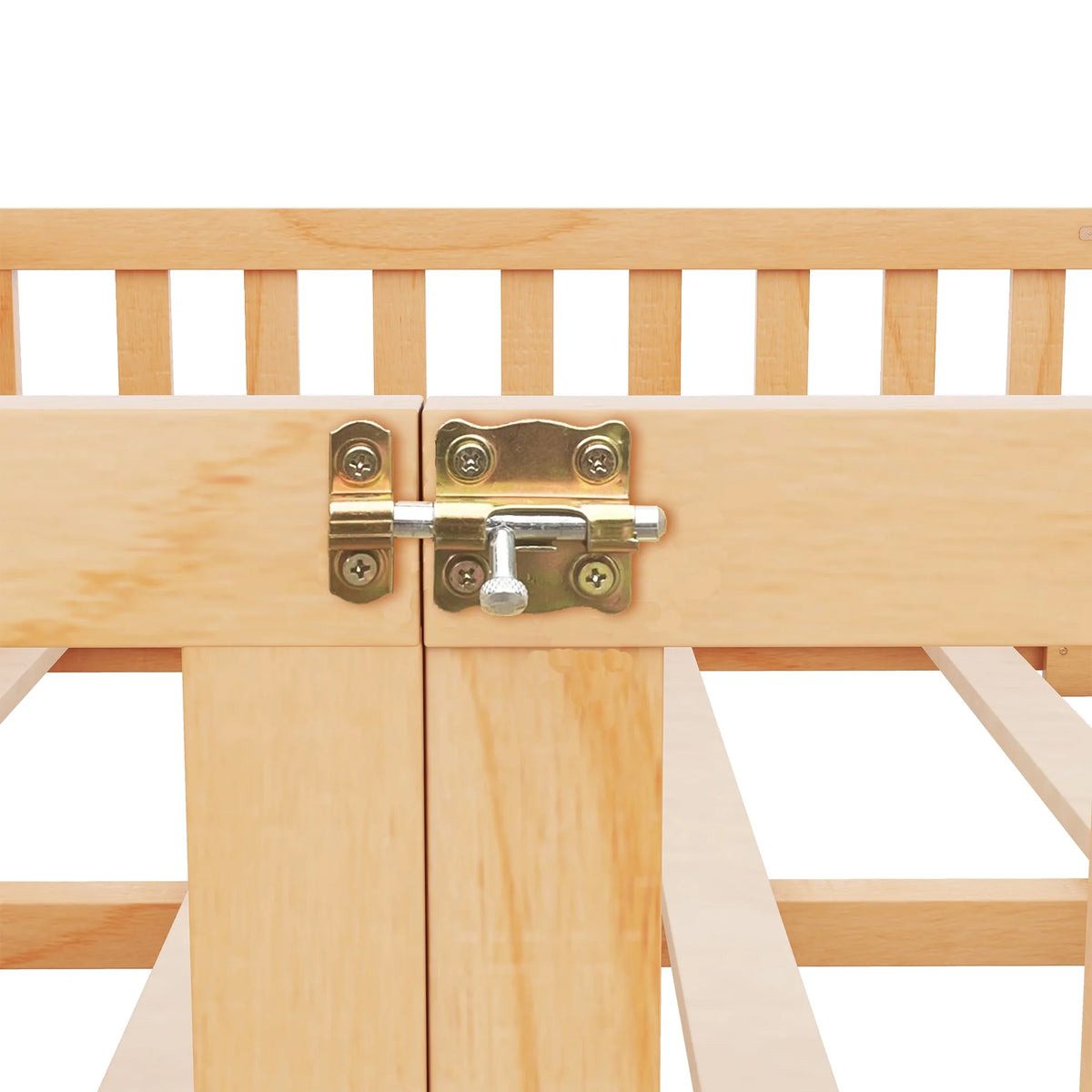 Queen Natural Solid Wood Floor Bed Frame with Slats K6184