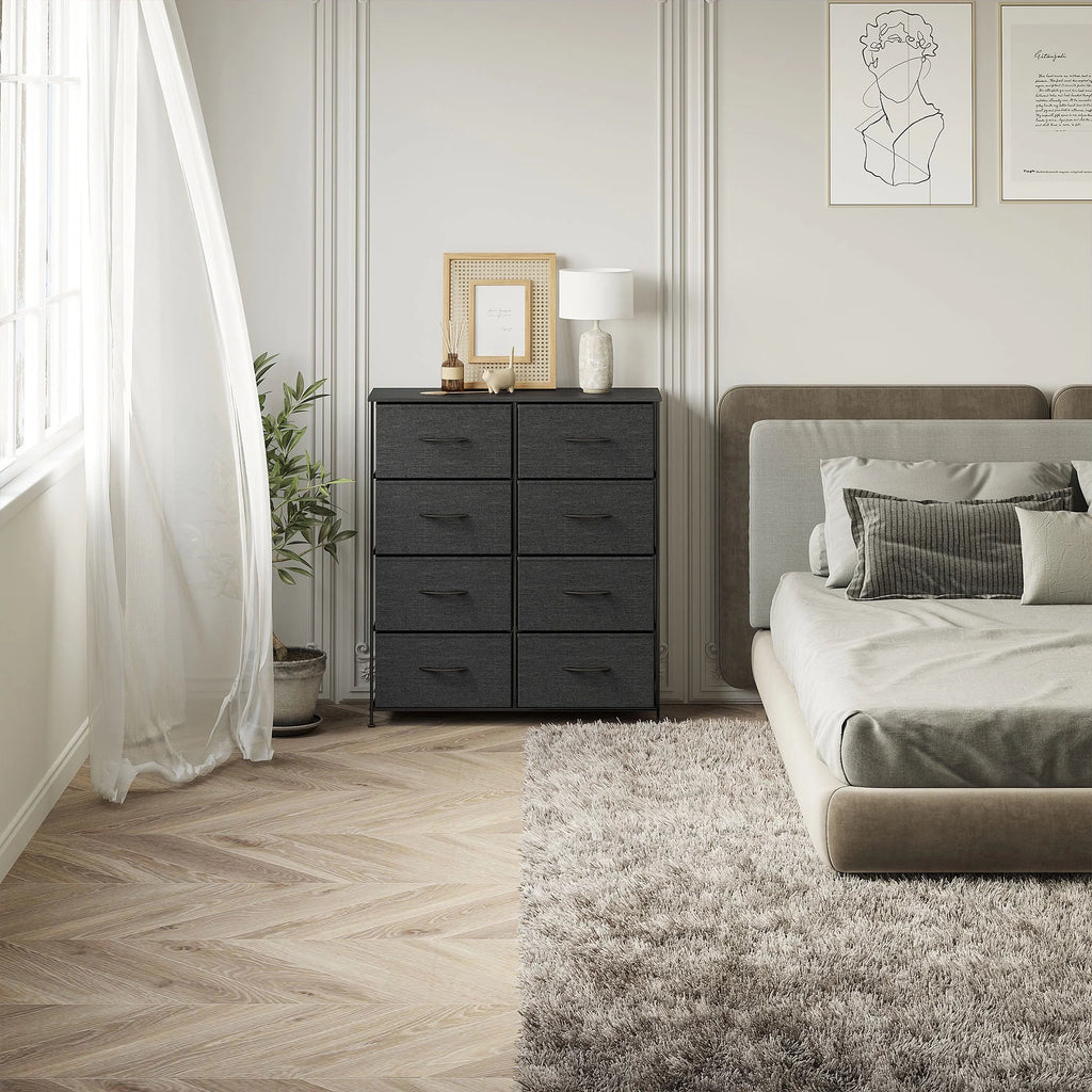Light Gray 8 Drawer Vertical Dresser S160