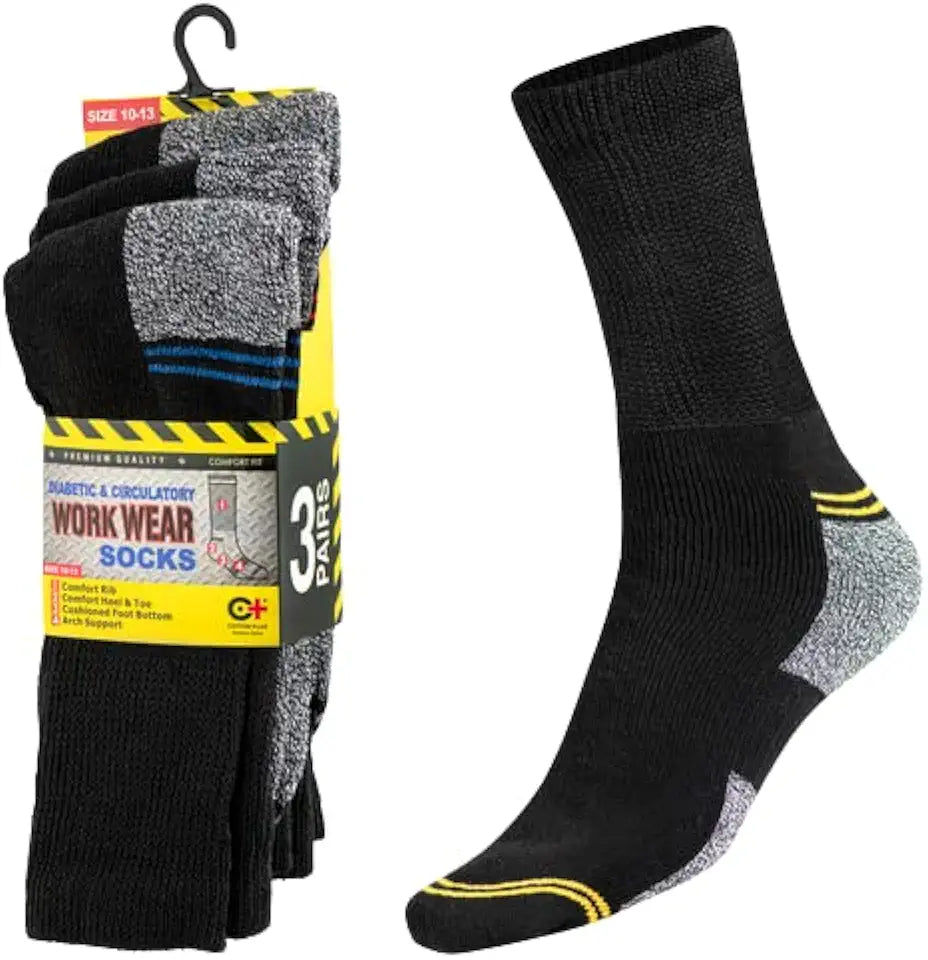 Cotton Diabetic Crew Boot Socks Men's Size 10-13 U986