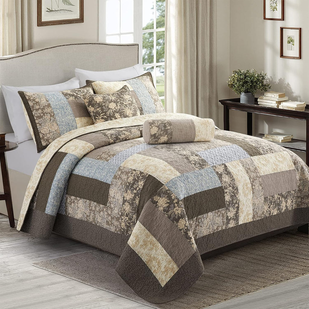 3-Piece 100% Cotton Bohemian Bedding Set, 1 Quilt and 2 Shams (California King) W1562