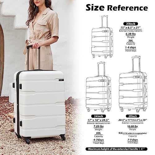 Expandable PC+ABS Spinner Suitcase with TSA Lock 20in 24in 28in W8329