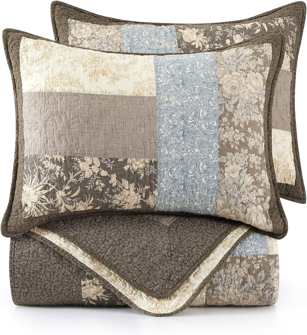 3-Piece 100% Cotton Bohemian Bedding Set, 1 Quilt and 2 Shams (California King) W1562