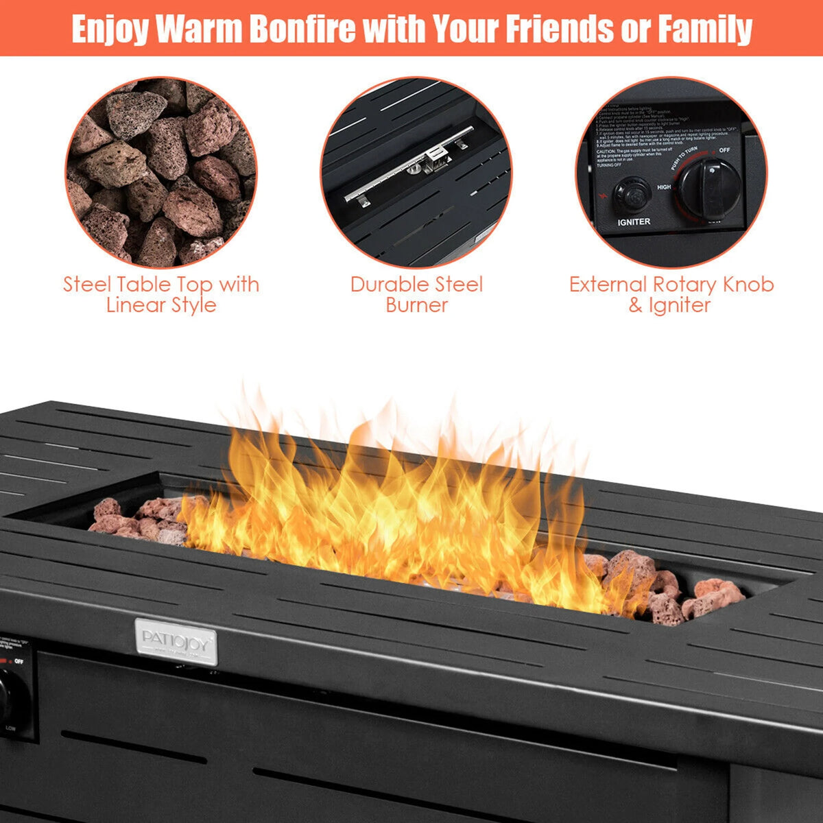 42'' Rectangular Propane Gas Fire Pit E797