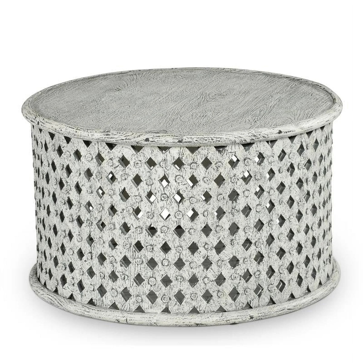 White Round Wood Cocktail Table X78478