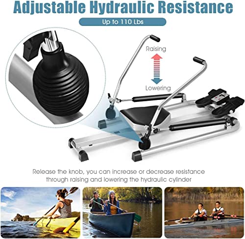 Hydraulic Rowing Machine with LCD Monitor and Adjustable Resistance R639