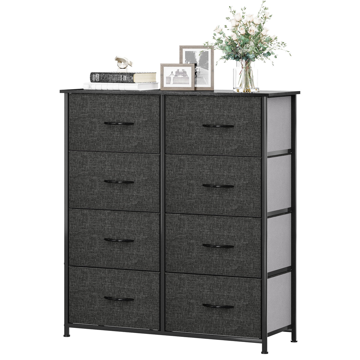 Light Gray 8 Drawer Vertical Dresser S160