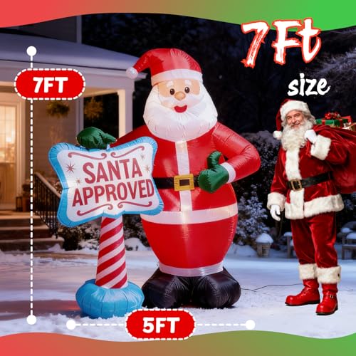 7FT Christmas Inflatable Santa Claus with Build-in LEDs L762901