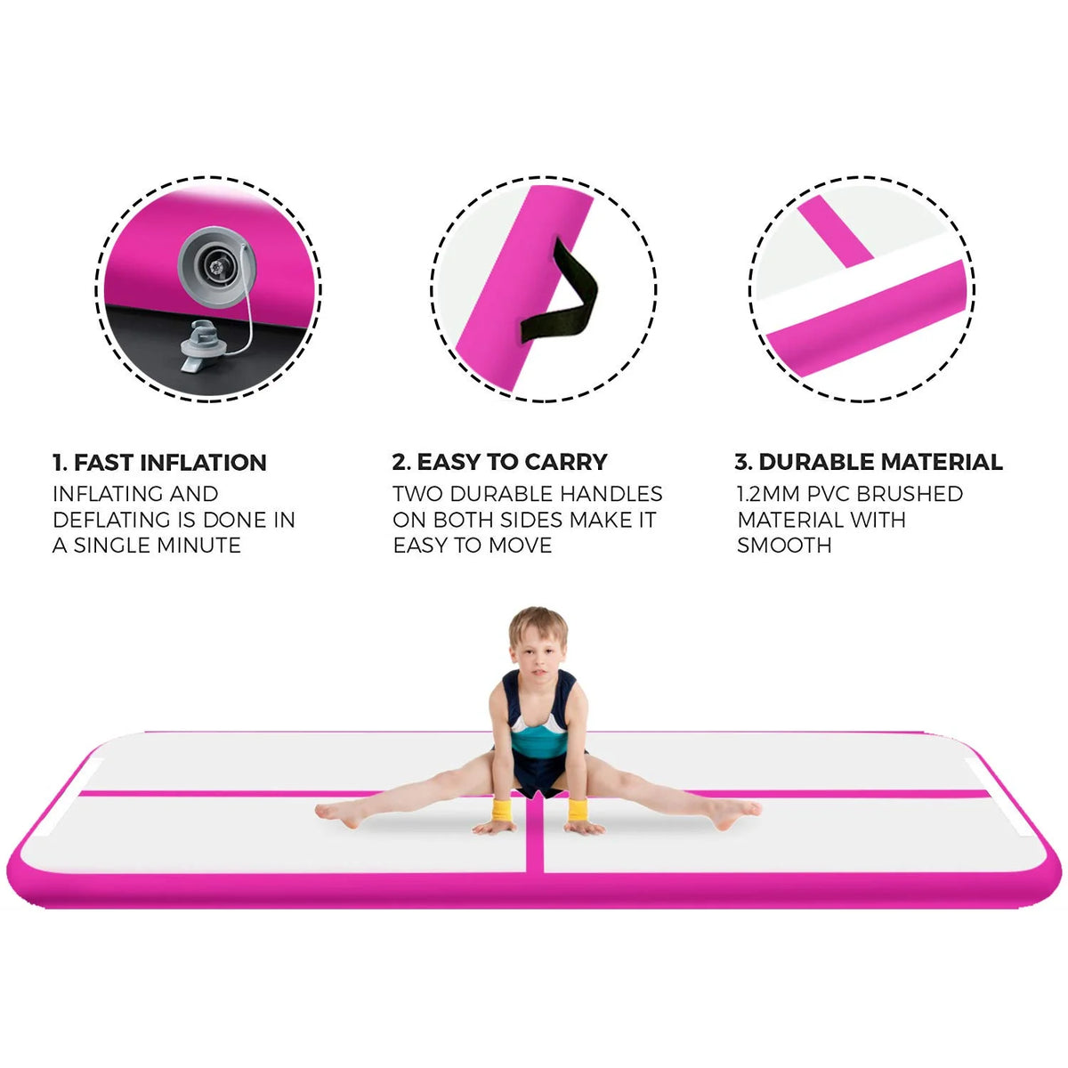 Pink Inflatable Gymnastic Air Track Mat G4075