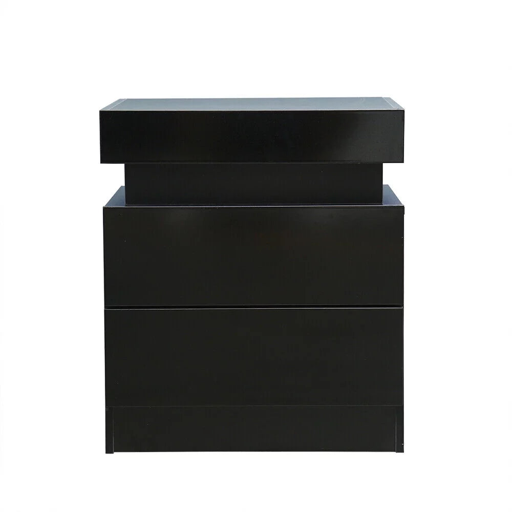 LED High Gloss 2 Drawer Nightstand Z729