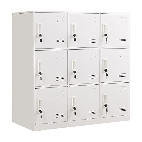 3 Door White Metal Storage Cabinet C671789