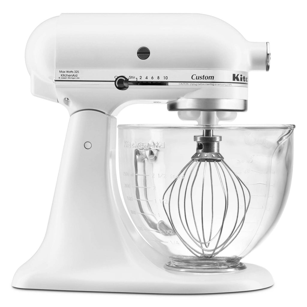5-Quart Stand Mixer Glass Bowl Matte White S618