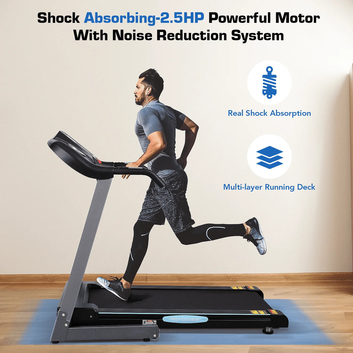 Folding Treadmill 2.5 Horse Power 15 Preset Programs U704