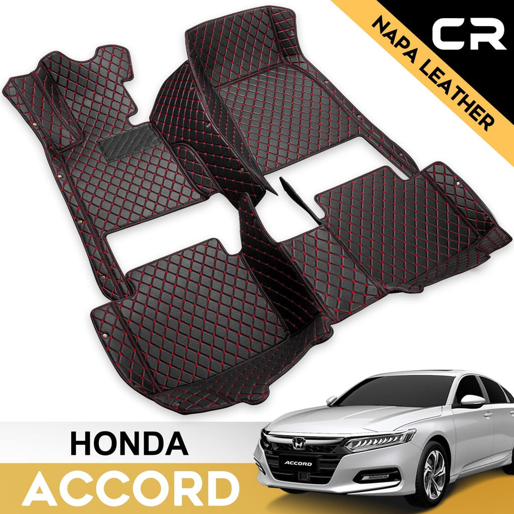Leather Car Floor Mats 1st & 2nd Row Black A169