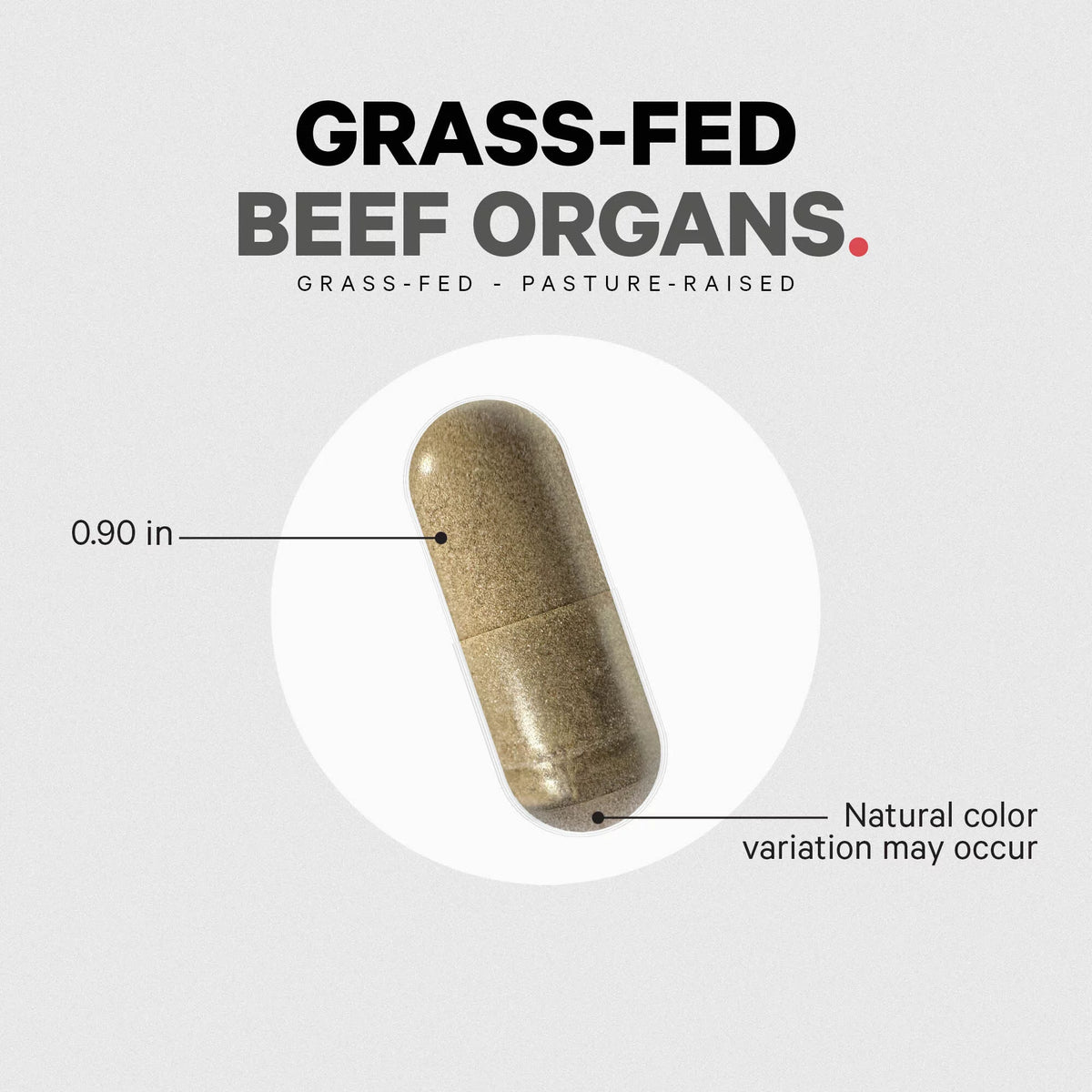 Beef Organs Grass-Fed Freeze-Dried Supplement 180 ct L8813