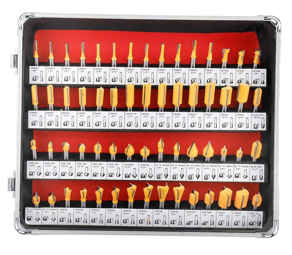 1/4inches Shank Router Bit Set Tungsten Carbide Tips Woodworking Kit H8279
