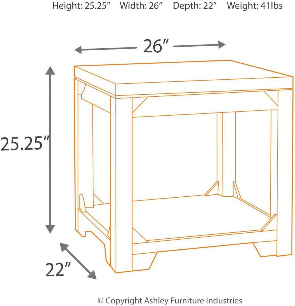 Square End Table with Floor Shelf K871934