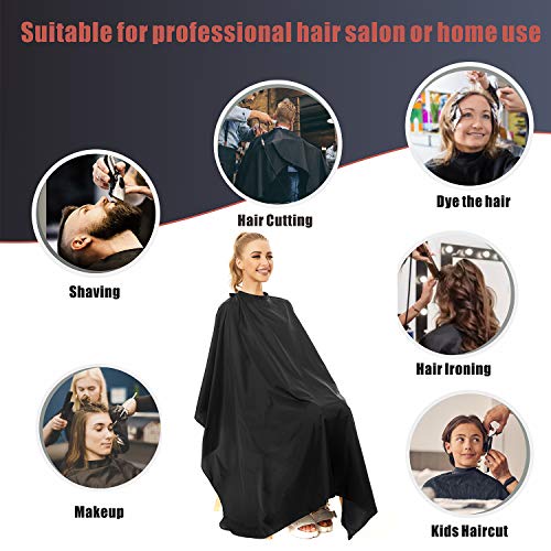 Nylon Barber Cape 64"x56" Waterproof Black V20834