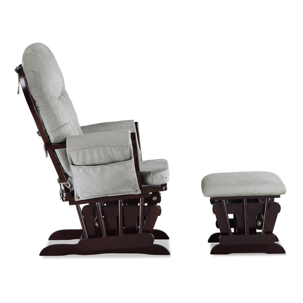 Espresso Glider Rocker with Storage and Ottoman J490