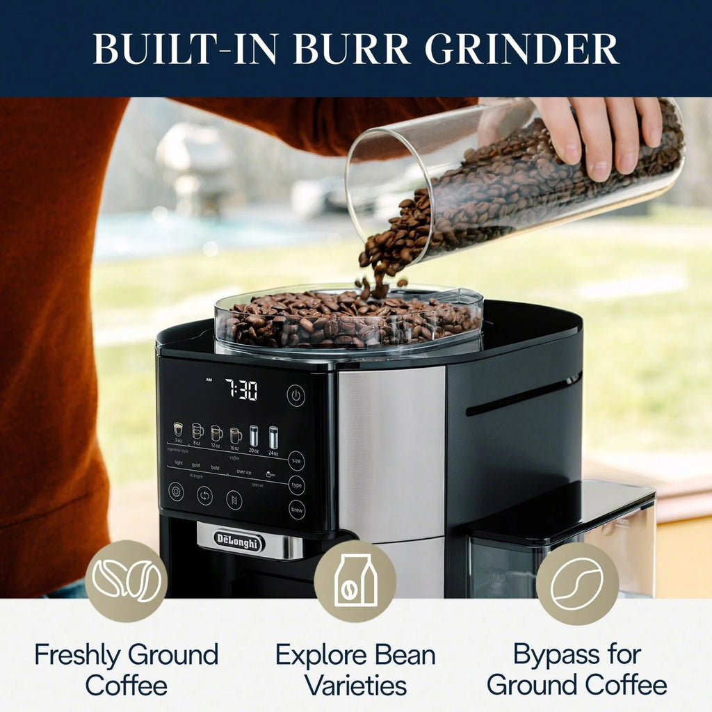 Automatic Single-Serve Drip Coffee Maker with Built-In Grinder D6519