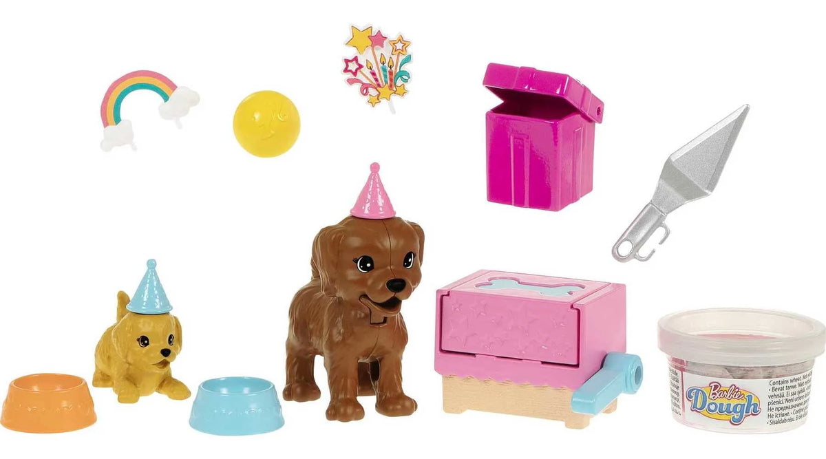 Brunette Doll & Playset with 2 Puppies, Cake Molds, Dough & Accessories P616416