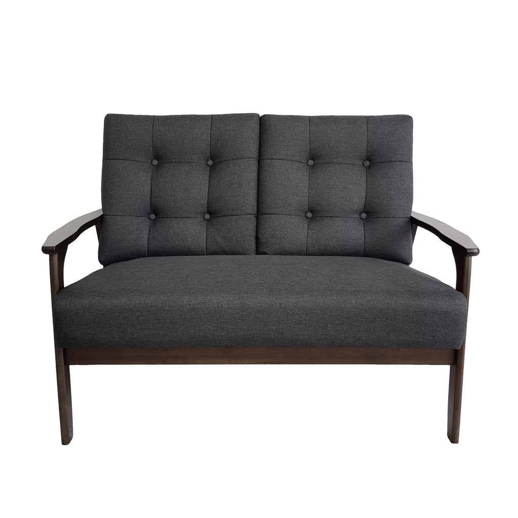 Charcoal Gray Tufted Loveseat B71567