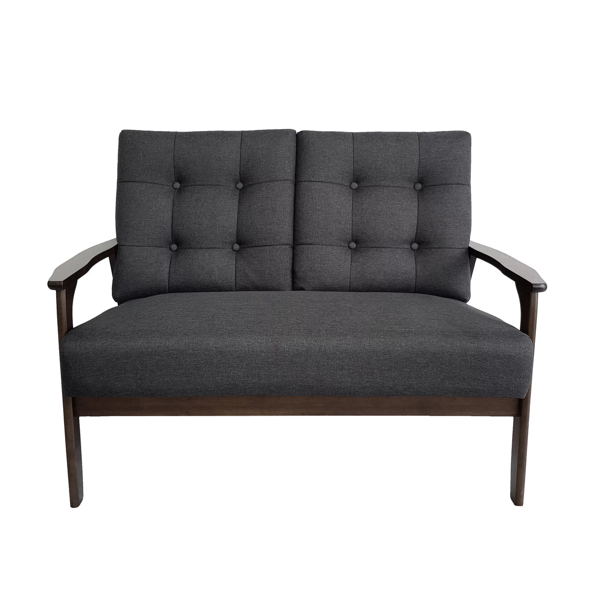 Charcoal Gray Tufted Loveseat B71567