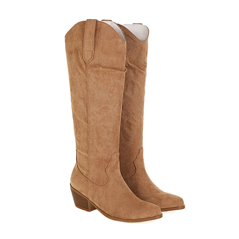 Suede Knee-High Boots P928