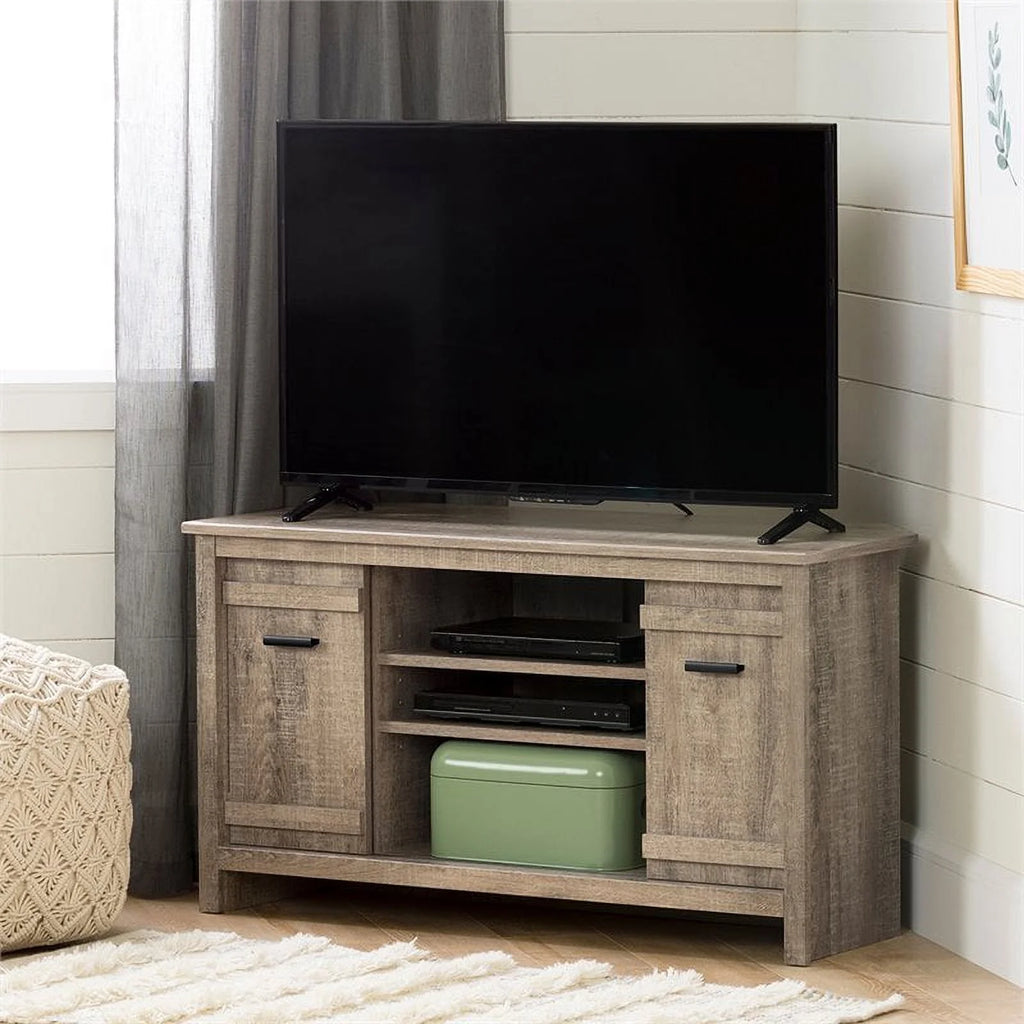 Weathered Oak Wood Corner TV Stand T96311