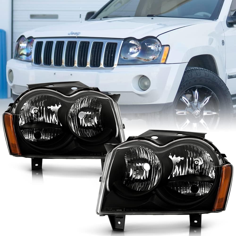 Black Replacement Headlights Driver + Passenger Side J4145