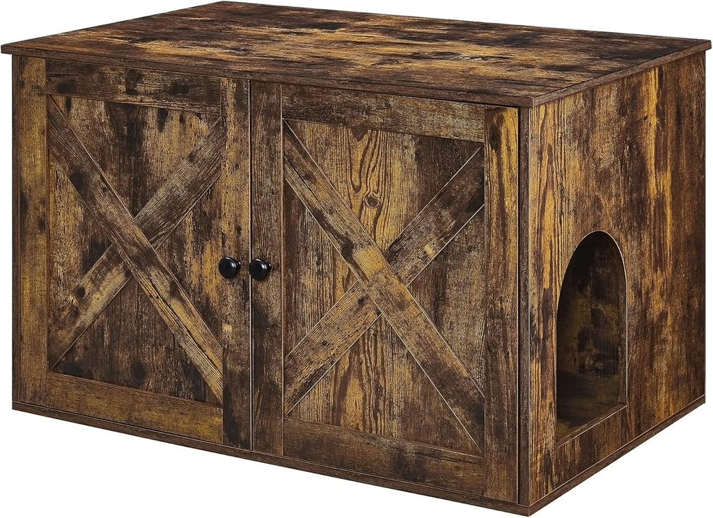 Rustic Brown Cat Litter Box Enclosure B24458