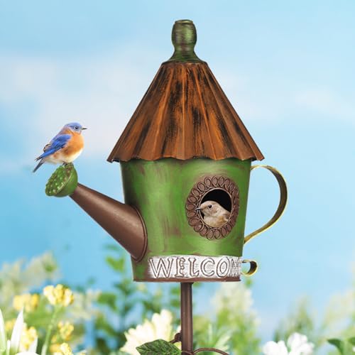 57” Metal Bird Feeder Stake with Cylinders Design F615