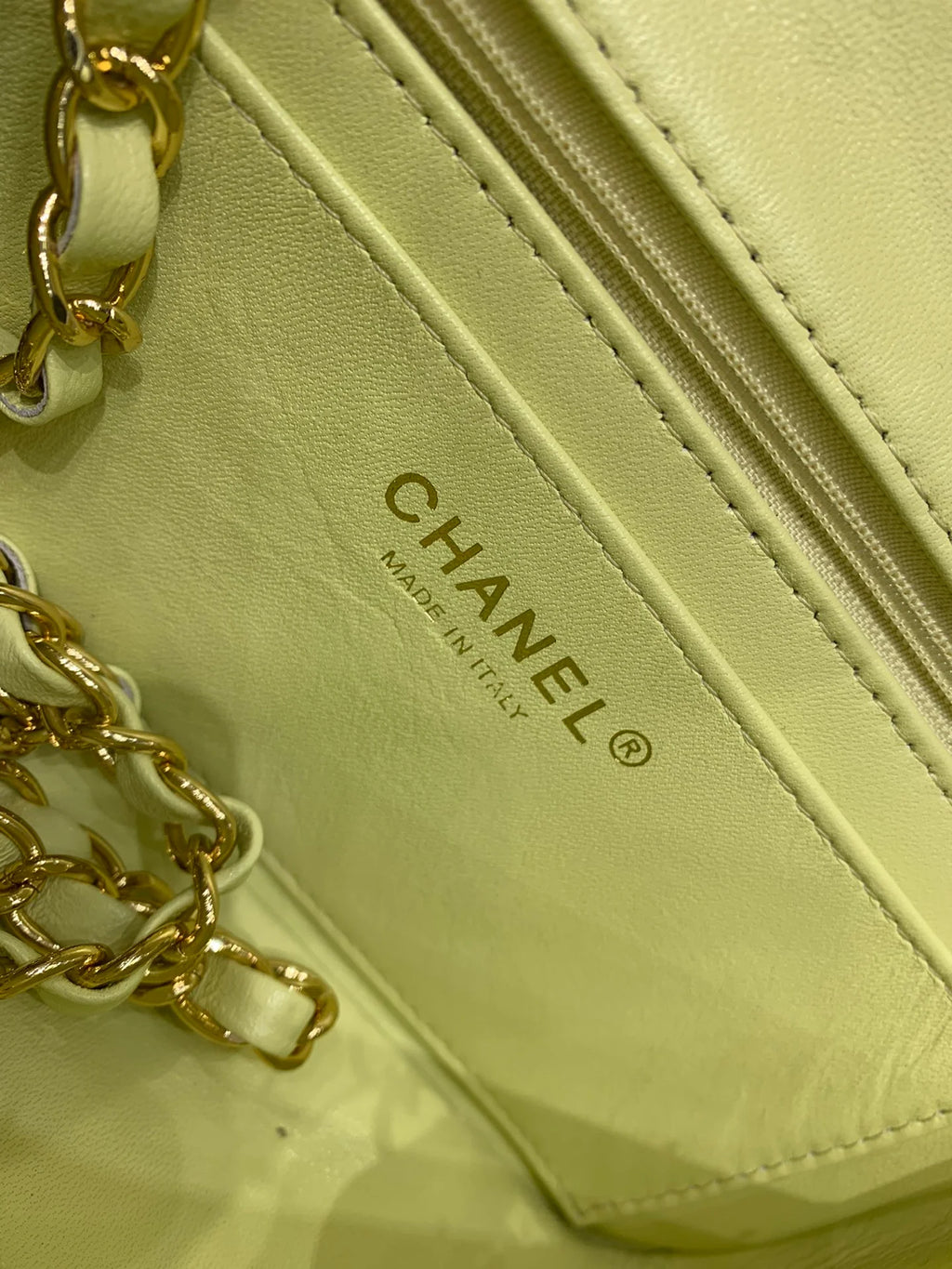 Yellow Tweed Mini Flap Bag Z445