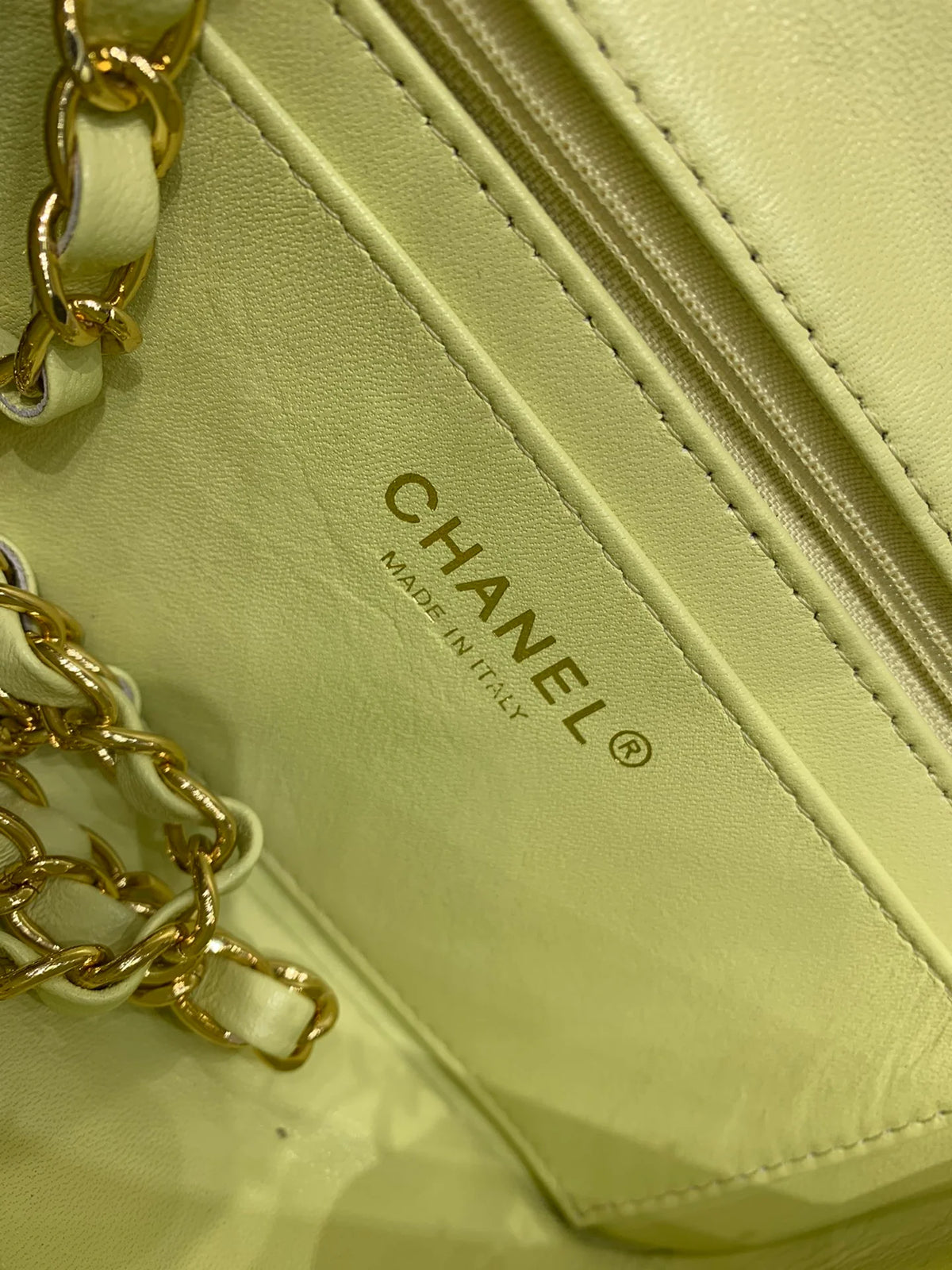 Yellow Tweed Mini Flap Bag Z445