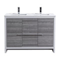 48 in. Double Sink Ash Gray Bathroom Vanity with White Quartz Counter Top Z84928