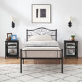 3-Piece Bedroom Set Metal Bed Frame and 2 Nightstand Z865