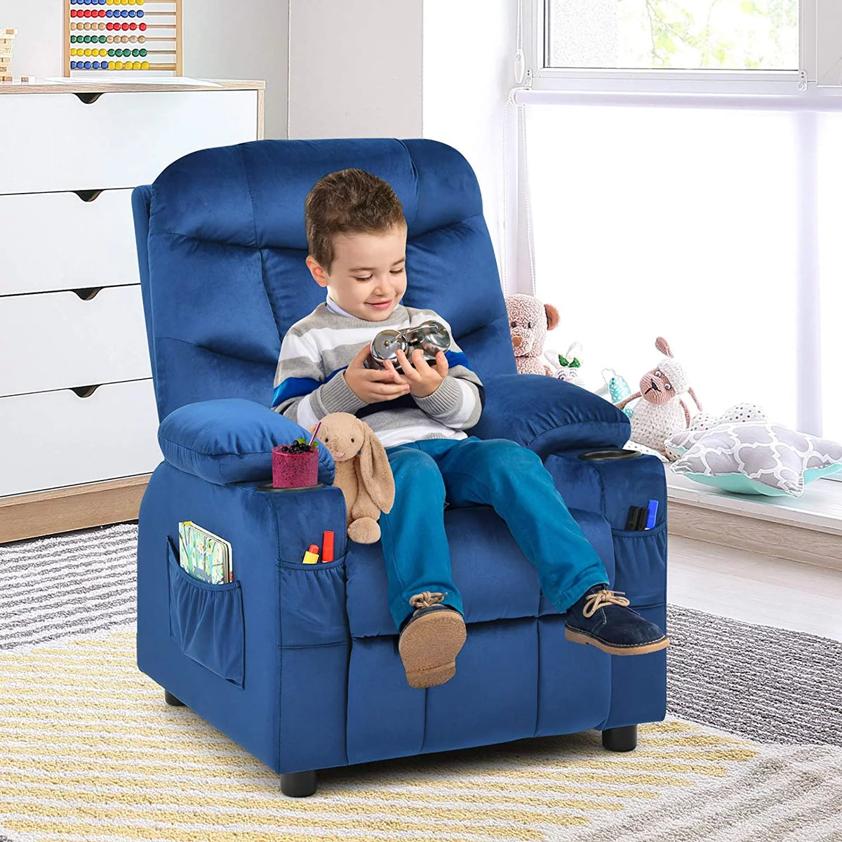 Kids Recliner Chair with Cup Holder U99284