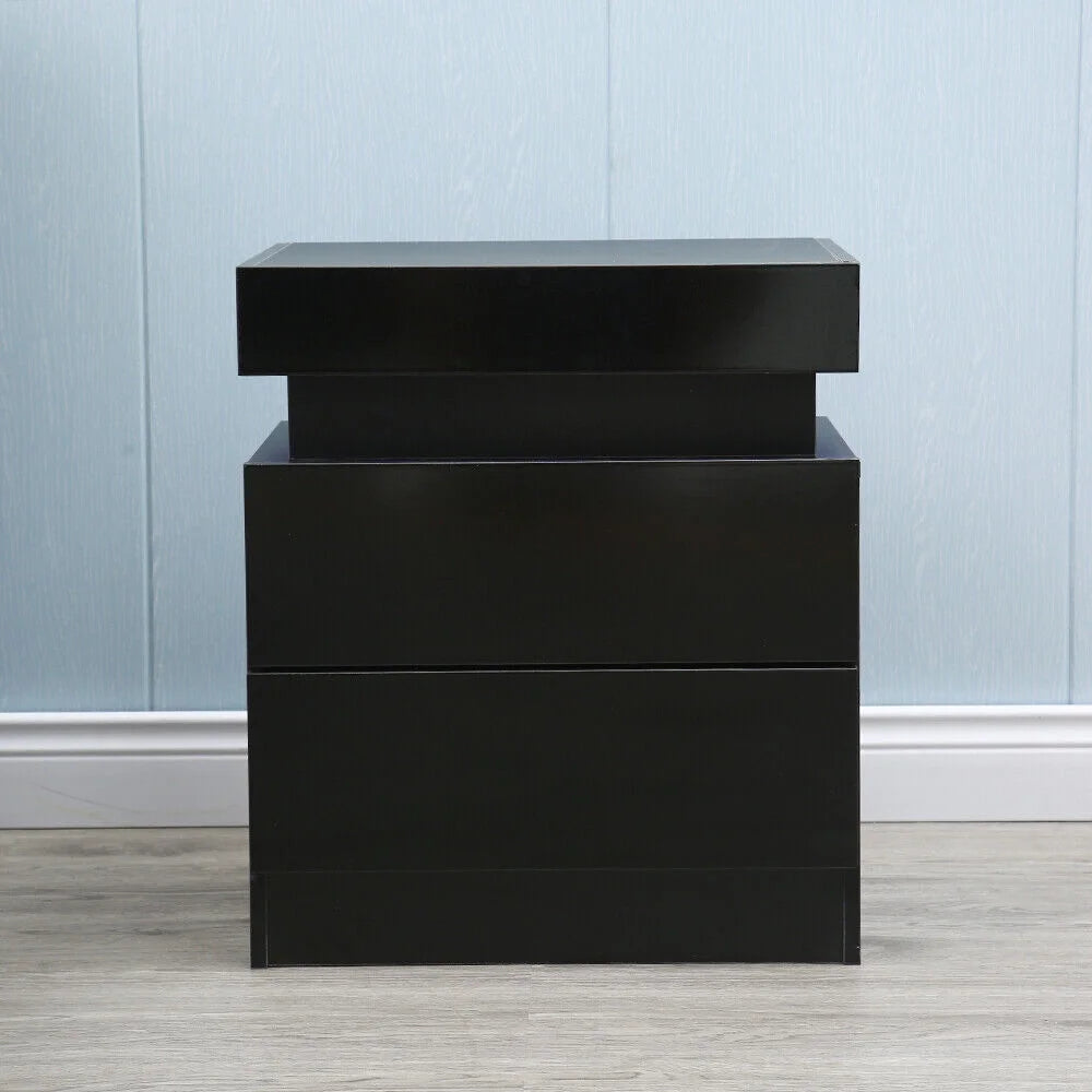 LED High Gloss 2 Drawer Nightstand Z729