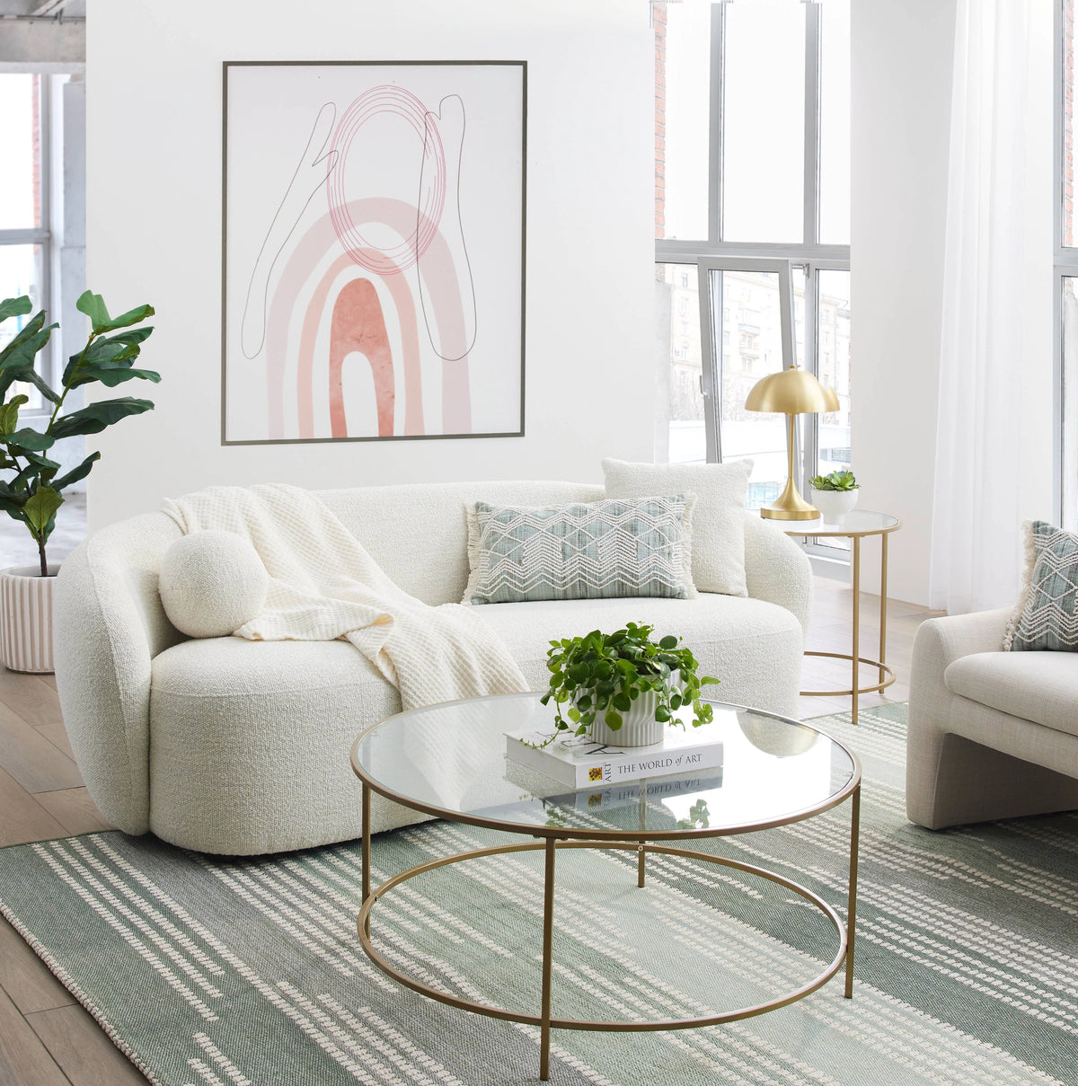 Ivory Curved Sofa I269959